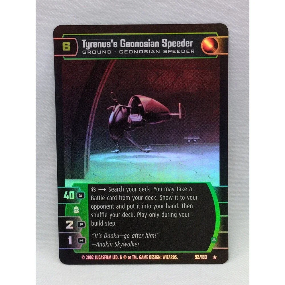Foil Tyranus's Geonosian Speeder Rare Card 52/180